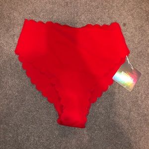 high waisted scalloped bikini bottoms